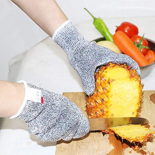 ZLQF Guantes anticortes,certificación EN 388,Protección Nivel 5 de Alto Rendimiento, Aptos para Uso alimentario (1 par),S