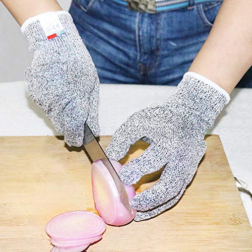 ZLQF Guantes anticortes,certificación EN 388,Protección Nivel 5 de Alto Rendimiento, Aptos para Uso alimentario (1 par),S