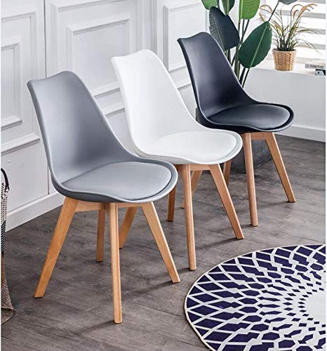ZMALL - Juego de 4 sillas de comedor modernas para interiores sin brazos laterales con patas de madera maciza acolchadas y suaves ideales para comedor, cocina, sala de estar, dormitorio (negro)