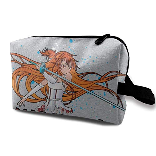 zmzm Bolsas de Almacenamiento con cremallerasMakeup Bag Cosmetic Pouch Sword Art Online Herione of Aincrad Multi Functional Bag Travel Kit Storage Bag