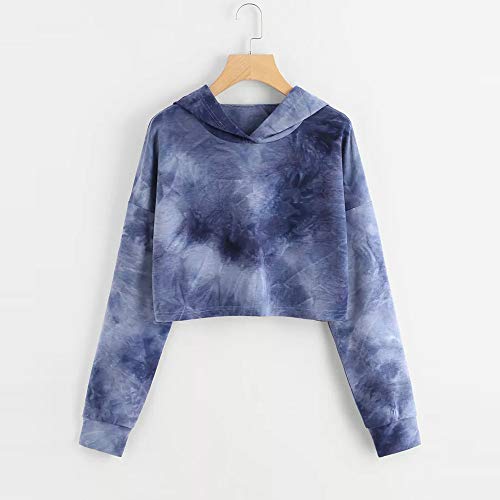 ZODOF Sudaderas Cortas con Capucha para Mujer, Hoodie Blusa Camiseta de Manga Larga de Empalme Tops de Deportivo Moda Basico Sencillo Casual de Otoño Invierno Primavera para Mujeres Chica