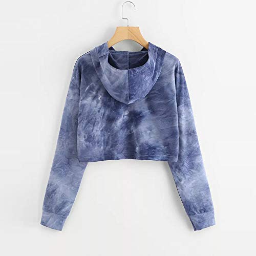ZODOF Sudaderas Cortas con Capucha para Mujer, Hoodie Blusa Camiseta de Manga Larga de Empalme Tops de Deportivo Moda Basico Sencillo Casual de Otoño Invierno Primavera para Mujeres Chica