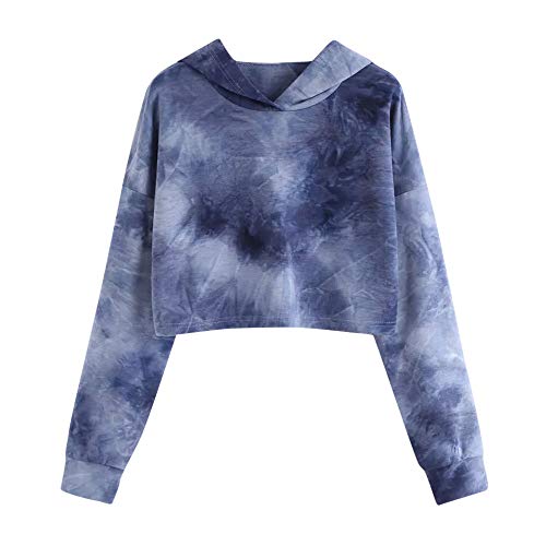 ZODOF Sudaderas Cortas con Capucha para Mujer, Hoodie Blusa Camiseta de Manga Larga de Empalme Tops de Deportivo Moda Basico Sencillo Casual de Otoño Invierno Primavera para Mujeres Chica