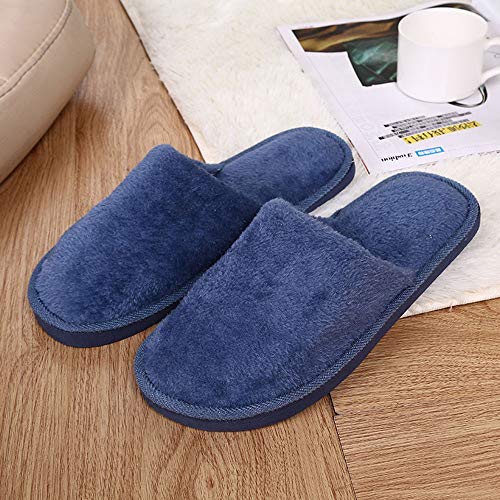 ZODOF Zapatos de Dormitorio Antideslizantes de Invierno para el hogar de Estar Cerradas Calienta Interior Casa Caliente Slippers Suave Algodón Pareja Zapatilla Zapatos Hombres