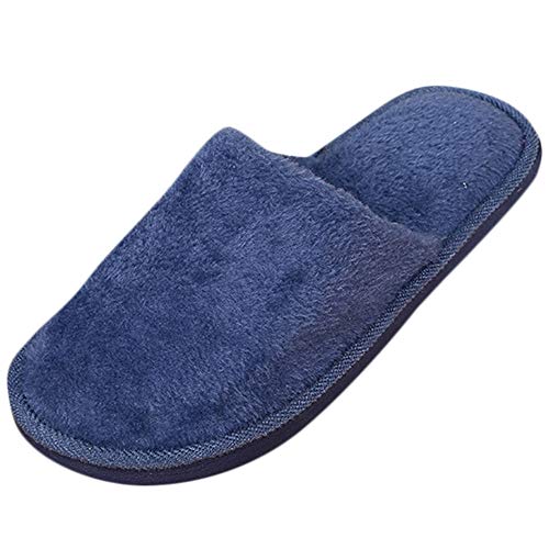ZODOF Zapatos de Dormitorio Antideslizantes de Invierno para el hogar de Estar Cerradas Calienta Interior Casa Caliente Slippers Suave Algodón Pareja Zapatilla Zapatos Hombres