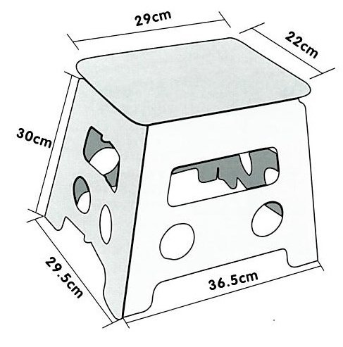 ZOLLNER Taburete Plegable Multiusos, 30 cm Altura, Medidas