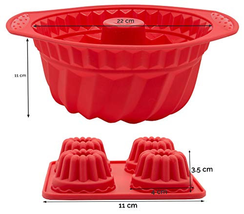 ZOLLNER24 Juego de 7 moldes de repostería de silicona para tartas y minimuffins