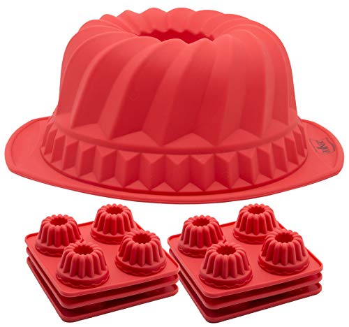 ZOLLNER24 Juego de 7 moldes de repostería de silicona para tartas y minimuffins