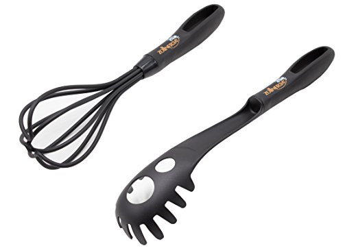 ZOLLNER24 S de 8 utensilios de cocina de nylon y silicona, color negro
