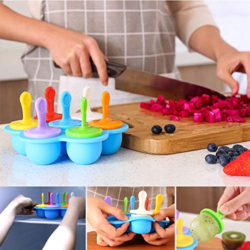 ZoneYan Molde para Helados, Mini Moldes Helados Silicona, Molde de Paletas, Molde de Paleta Hielo Pop, Moldes de Polos Pequenos, Pop Ice Lolly Mould
