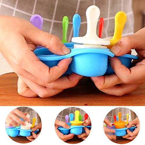 ZoneYan Molde para Helados, Mini Moldes Helados Silicona, Molde de Paletas, Molde de Paleta Hielo Pop, Moldes de Polos Pequenos, Pop Ice Lolly Mould