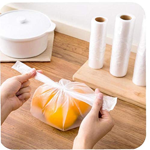 Zonfer 100pcs / Rollo 28 * 25 Cm Transparente Paquete Bolsas De Almacenamiento De Alimentos Congelados Bolsas Reciclable Compras De Operadores para Supermercado Compras Frigorífico