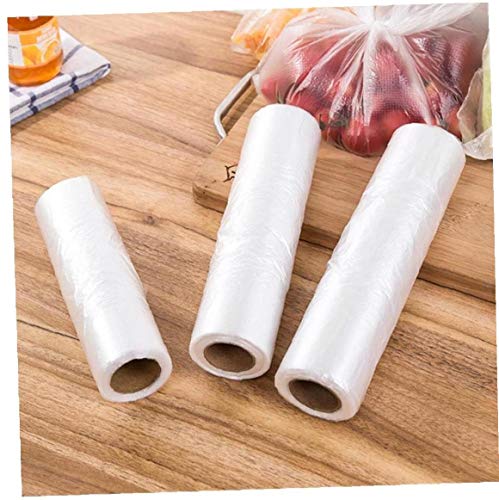 Zonfer 100pcs / Rollo 28 * 25 Cm Transparente Paquete Bolsas De Almacenamiento De Alimentos Congelados Bolsas Reciclable Compras De Operadores para Supermercado Compras Frigorífico