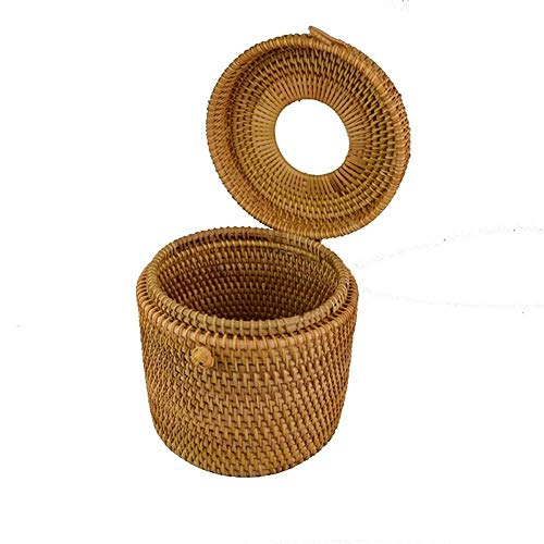Zoo-yil Lqp-ZJH Ronda Rattan Caja del Tejido de la Vid Portarrollos de Papel higiénico dispensador de la Cubierta for barthroom, Hogar, hoteles y oficinas