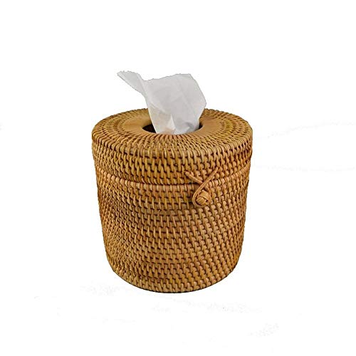Zoo-yil Lqp-ZJH Ronda Rattan Caja del Tejido de la Vid Portarrollos de Papel higiénico dispensador de la Cubierta for barthroom, Hogar, hoteles y oficinas