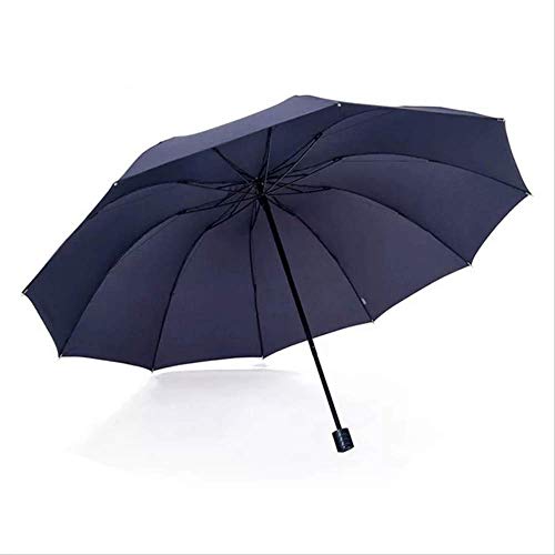 ZPF Paraguas Anti UV Big Umbrella Rain Mujeres Plegable A Prueba De Viento Sol Hombres Grandes Corporación Paraguas Parasol Femenino   Azul Marino