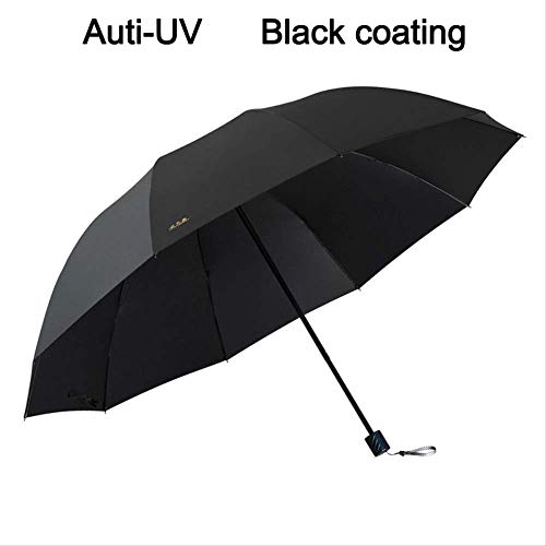 ZPF Paraguas Anti UV Big Umbrella Rain Mujeres Plegable A Prueba De Viento Sol Hombres Grandes Corporación Paraguas Parasol Femenino   Negro