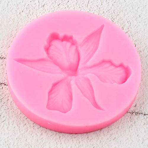 ZPZZPY Molde de Silicona de orquídeas Fabricación de Flores Moldes de Arcilla de polímero de Caramelo DIY Chocolate para Hornear Cupcake Topper Fondant Herramientas de decoración de Pasteles