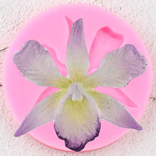 ZPZZPY Molde de Silicona de orquídeas Fabricación de Flores Moldes de Arcilla de polímero de Caramelo DIY Chocolate para Hornear Cupcake Topper Fondant Herramientas de decoración de Pasteles