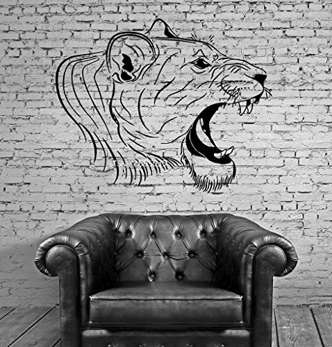 zqyjhkou Pegatinas de Pared de Vinilo de Cabeza de Tigre de Bengala Gran Gato asiático Decoración Tribal Mural de Pared Etiqueta de Arte de Vinilo Papel Pintado S69x110cm