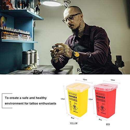 zroven 1 UNIDS Tattoo Medical Plastic Sharps Container Biohazard Aguja Eliminación 1L Caja de residuos para tatuajes Accesorios