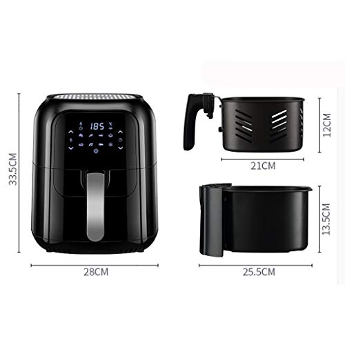ZSH Aire freidora de Alta Capacidad, 6L / 1400W con la exhibición de operación, Fast Grande del Aire Caliente de freidoras, for/asado/Hornear/Mantener Caliente, Saludable Aceite Gratis y de bajo gra