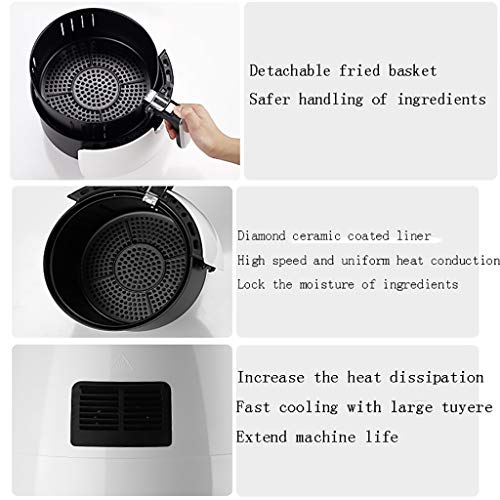 ZSH Aire Fryer, Display 5L / 2000W con Digital, Fast Grande del Aire Caliente de freidoras, for/asado/Hornear/Mantener Caliente, Saludable Aceite Gratis y de bajo Grasa for cocinar Antiadherente ade