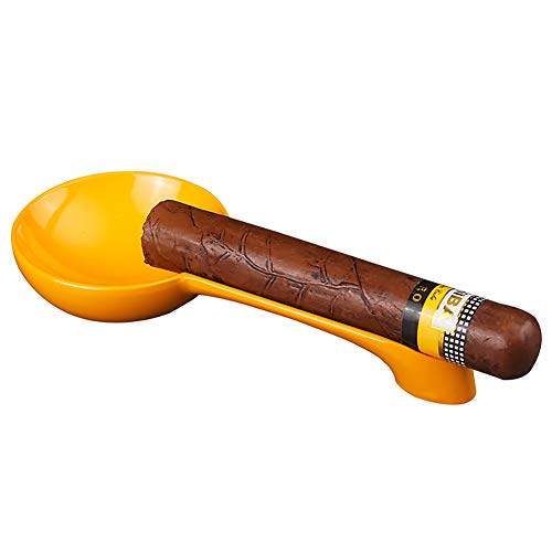 ZSLD Cenicero De Puros para Patio, Cenicero De Metal con Canal De Humo De Gran Calibre - Diseño Creativo con Forma De Cuchara De Sopa