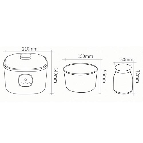 ZSQAI Máquina de fermentación de Yogurt Antigua, máquina de Yogurt de fermentación probiótica casera (Color : Green-Glass Liner*1)