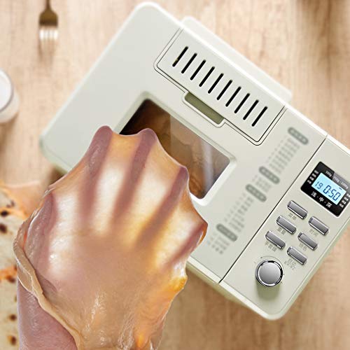 ZTGL Máquina para Hacer Pan con Dispensador, Tostadoras de Acero Inoxidable, 500/750/1000 Gramos, 19 Programas para Cocinar y Amasar, Blanco