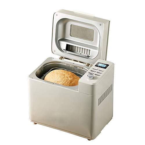 ZTGL Máquina para Hacer Pan con Dispensador, Tostadoras de Acero Inoxidable, 500/750/1000 Gramos, 19 Programas para Cocinar y Amasar, Blanco