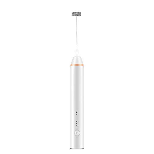 ZUEN 2 En 1 USB De Carga Batidor De Huevo Un Interruptor del Botón 3 De Velocidad Ajustable Desmontable Duración De Vida Fácil De Limpiar Novedades para La Cocina,Blanco