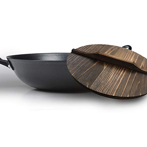 Zunruishop Tapa Domo Tapa de Madera Natural de Madera Tapa de la Olla Cubierta del Plato de 11"-16,5" Cast Iron Wok Stir Fry Pan Accesorios Cubiertas de Almacenamiento de Alimentos (tamaño : 28cm)
