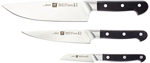 Zwilling Pro - Juego de cuchillos (3 piezas, acero inoxidable, 48 x 38 x 28 cm)