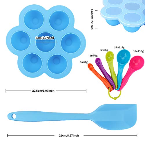 Zwini 2 Piezas Congelar Silicona Bandeja Molde para mordeduras de Huevo, ollas instantáneas, 6,8 qt, ollas a presión, bandejas para congelar Alimentos para bebés con Tapa