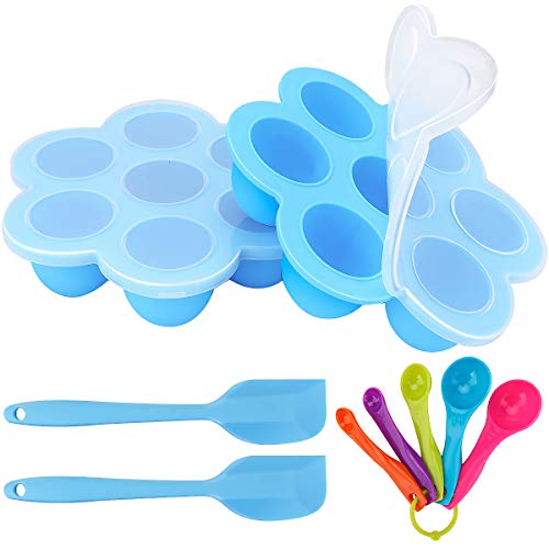 Zwini 2 Piezas Congelar Silicona Bandeja Molde para mordeduras de Huevo, ollas instantáneas, 6,8 qt, ollas a presión, bandejas para congelar Alimentos para bebés con Tapa