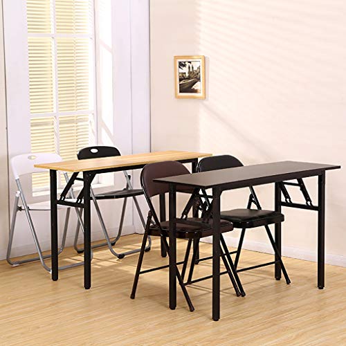 ZWJLIZI Mesas Plegables, Mesa de conferencias de la Oficina/Formación Mesa, Escritorio Inicio/Mesa de Ordenador, Multi-función de Tabla portátil, Color de la Madera (Size : 110x60x75cm)