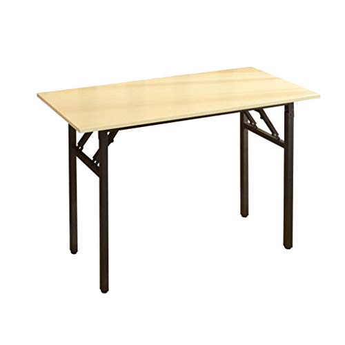 ZWJLIZI Mesas Plegables, Mesa de conferencias de la Oficina/Formación Mesa, Escritorio Inicio/Mesa de Ordenador, Multi-función de Tabla portátil, Color de la Madera (Size : 110x60x75cm)