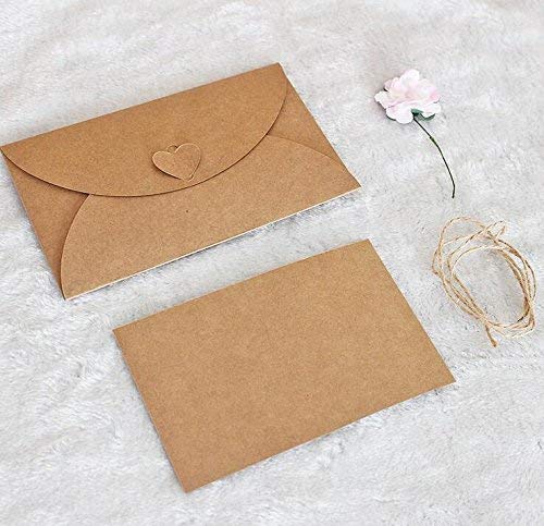 ZWOOS 9PCS Tarjeta de Felicitación Papel Kraft Sobres en Blanco con Flores Secas Postal Decorada para Cada Ocasión