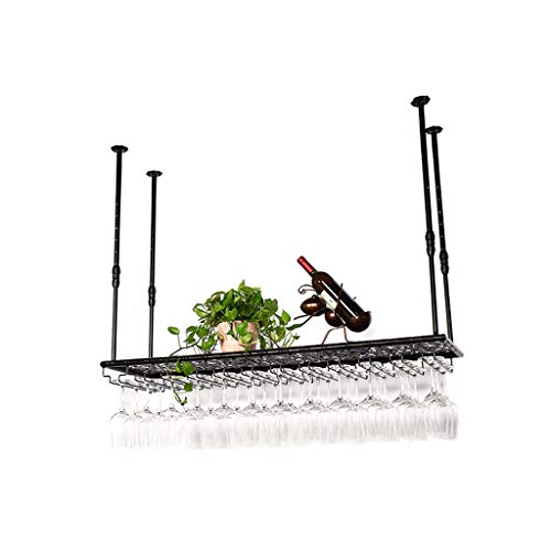 ZWW Botelleros Colgante Stemware Holder para Barra de Cocina, Rack y Gancho Stemware Wine Glass Rack Debajo de gabinete de Almacenamiento