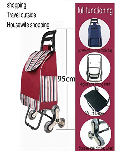 ZXCV Carrito De La Compra, Carro De La Compra, con 6 Ruedas, Bolsa De Tela Impermeable ExtraíBle, Puede Subir Escaleras, Cargar Y Comprar FáCilmenteblack
