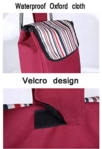 ZXCV Carrito De La Compra, Carro De La Compra, con 6 Ruedas, Bolsa De Tela Impermeable ExtraíBle, Puede Subir Escaleras, Cargar Y Comprar FáCilmenteblack
