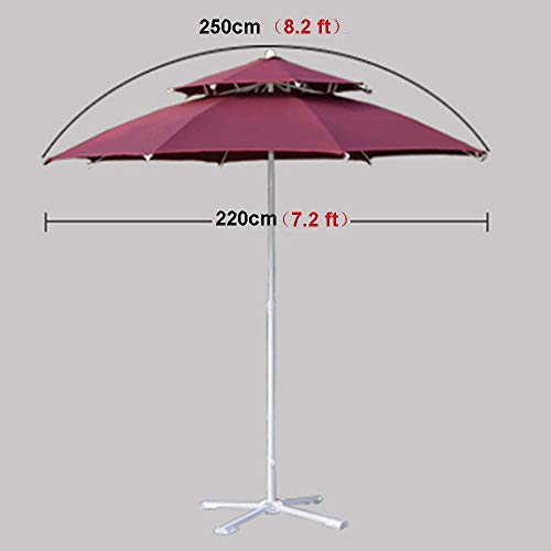 ZXYY Sombrilla de Patio de 7.2 pies para Exteriores con protección UV para Uso en Exteriores Levantamiento de manivela fácil con Parte Superior de ventilación Base Cruzada