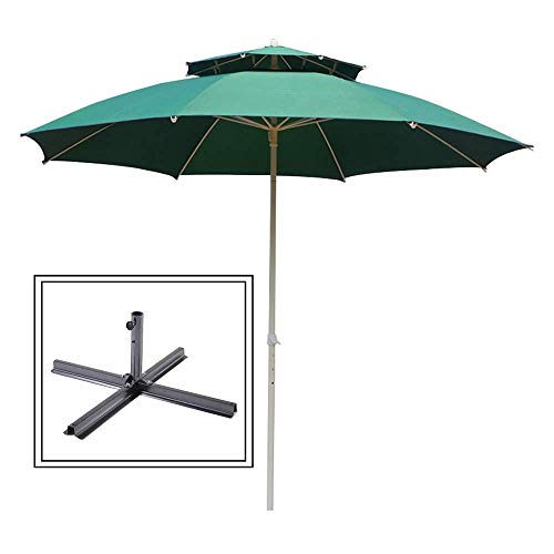 ZXYY Sombrilla de Patio de 7.2 pies para Exteriores con protección UV para Uso en Exteriores Levantamiento de manivela fácil con Parte Superior de ventilación Base Cruzada