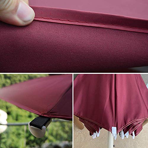 ZXYY Sombrilla de Patio para Exterior 7 pies para Mesa de Mercado para jardín terraza Patio Trasero y Piscina con 8 Varillas Base Cruzada y manivela