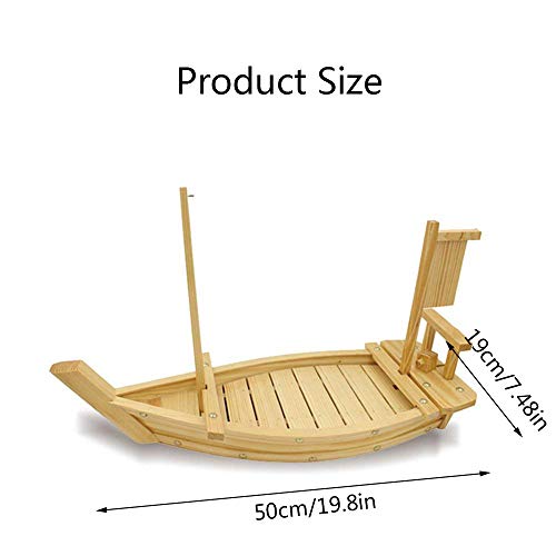 zxz Bandeja de Madera para Barco de Sushi, Plato para Servir en el hogar, Pino Blanco Natural, Refuerzo de Tornillo Interno Impermeable, fácil Limpieza, para Invitados a Fiestas en restaurantes