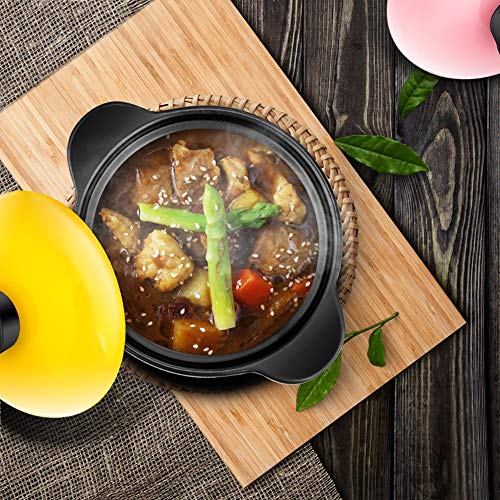 ZYX KFXL cazuela de Barro Cazuela, Olla De Sopa De Alta Temperatura, Microondas Pequeña Cazuela De Cerámica, Olla De Sopa De Gas De Hogar Abierto cazuela Hierro Fundido (Color : A, Size : 1.6L)