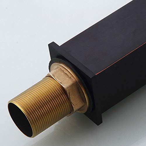 zzjwzde Negro grifos lavabos Altos Antiguo Bronce Monomando Mezclador Grifo de Agua Caliente y fría Rotación de baño estándar 3/8 Puerto de Manguera Universal