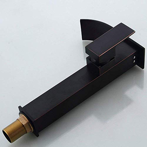 zzjwzde Negro grifos lavabos Altos Antiguo Bronce Monomando Mezclador Grifo de Agua Caliente y fría Rotación de baño estándar 3/8 Puerto de Manguera Universal