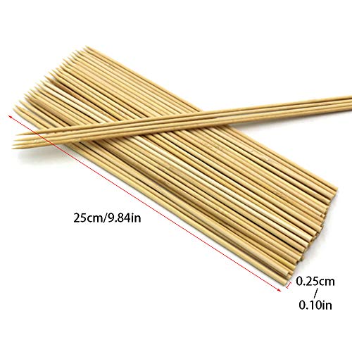 ZZM Brochetas de Kebab de bambú Pinchos de Madera Natural Palos de Grado alimenticio para asados BBQ Extrafuerte Extraordinariamente Fuerte para asado Malvavisco Fuente de Chocolate 90pcs